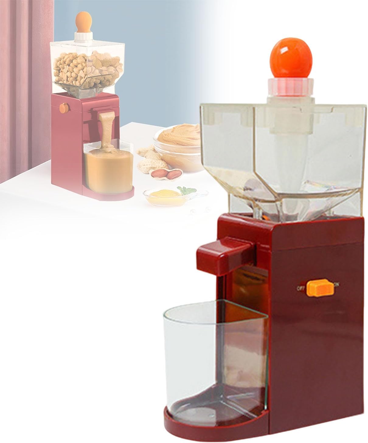 Electric Peanut Butter Maker,Small Cooking Machine,Portable Nut Butter Machines,Automatic Milling Grinding Machine Non-Slip Base for Home Kitchen