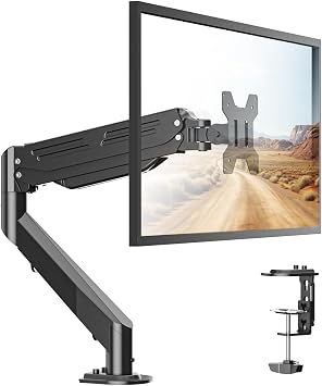 Bracwiser Monitor Mount 17-35 Inch Adjustable Gas Spring Desk Mount Stand Hold up to 24.25lbs with Clamp/Grommet Mounting Base MD82