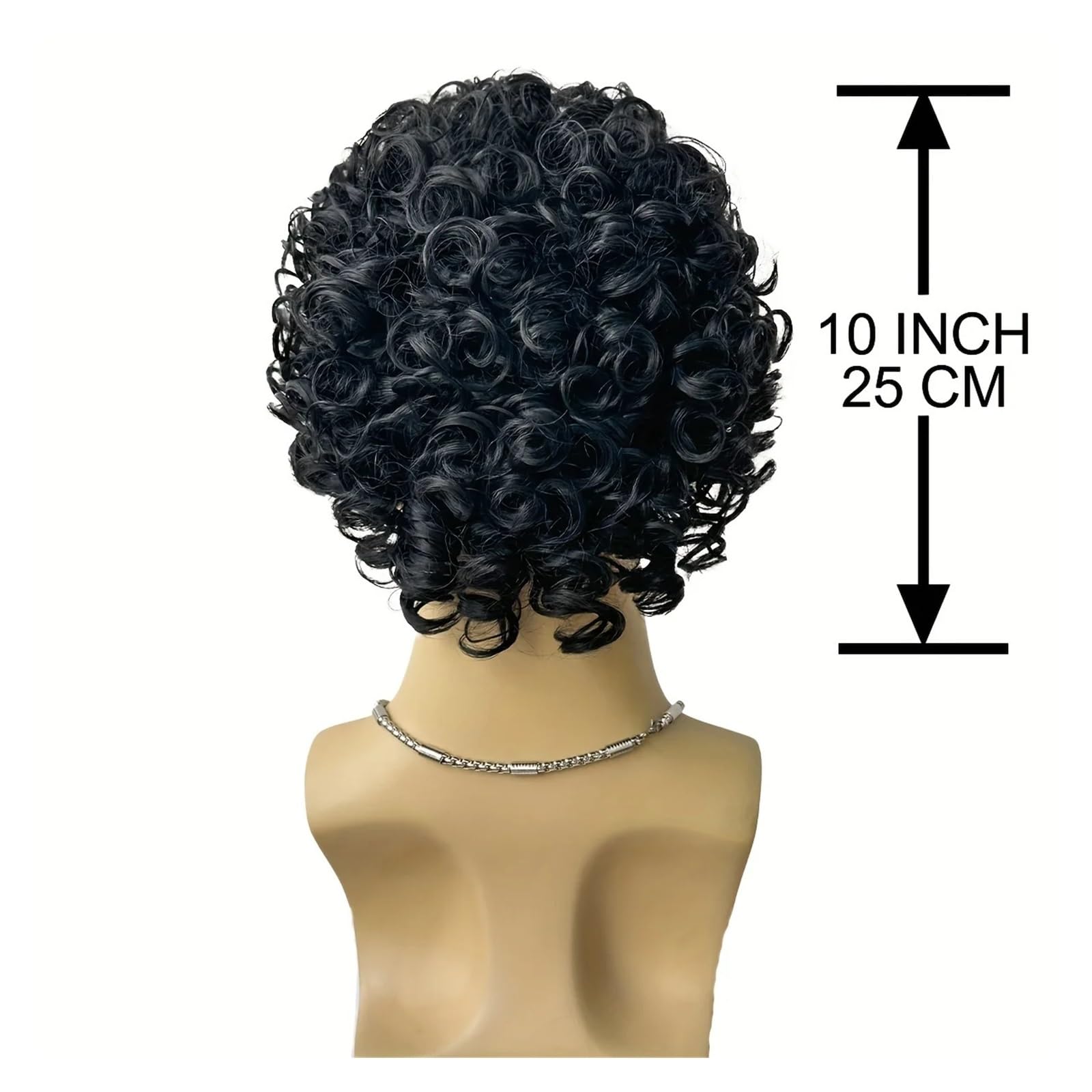 1 pezzo alla moda for parrucca corta riccia da uomo in fibra sintetica resistente al calore