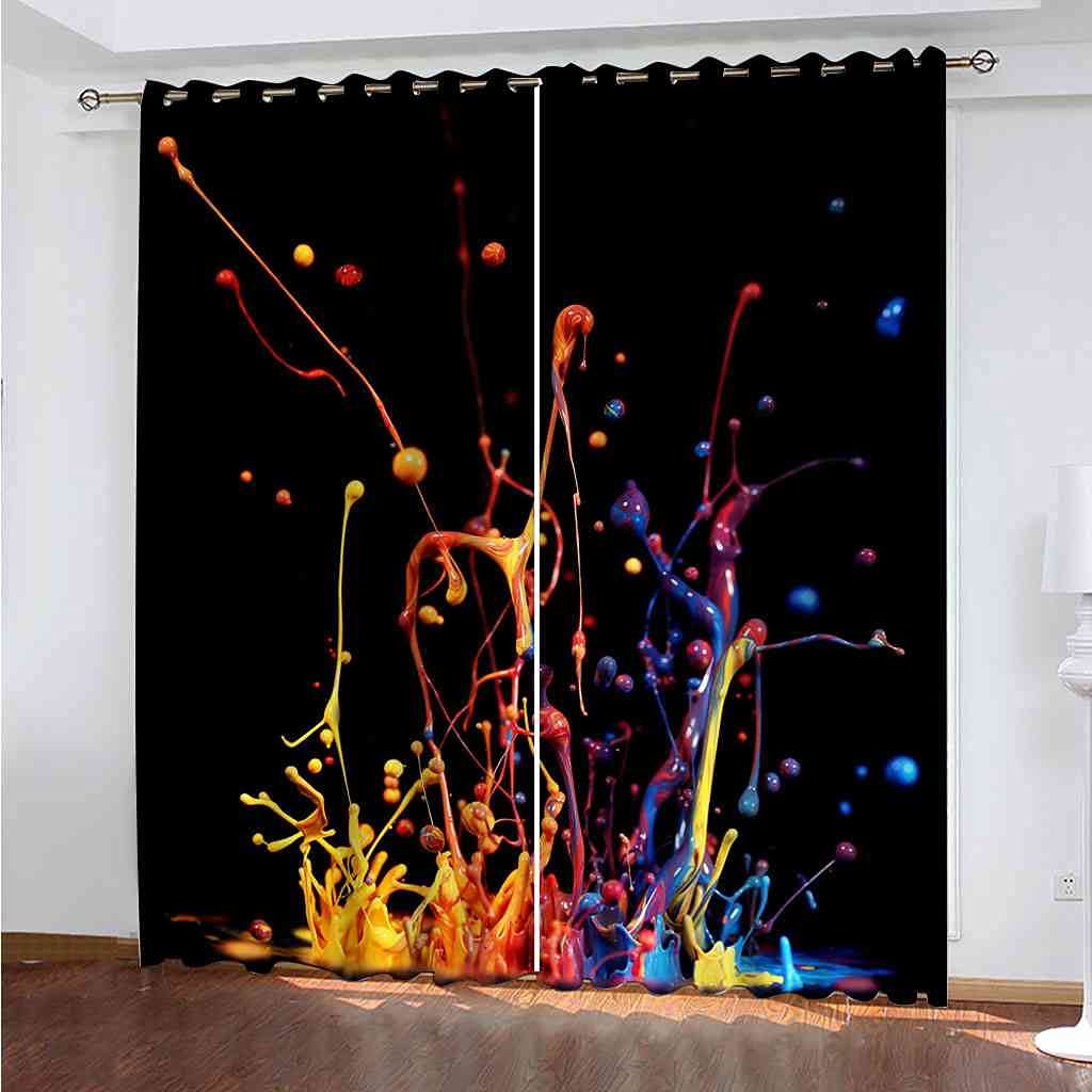Rideaux occultants pour chambre enfant et salon au motif peinture 3D