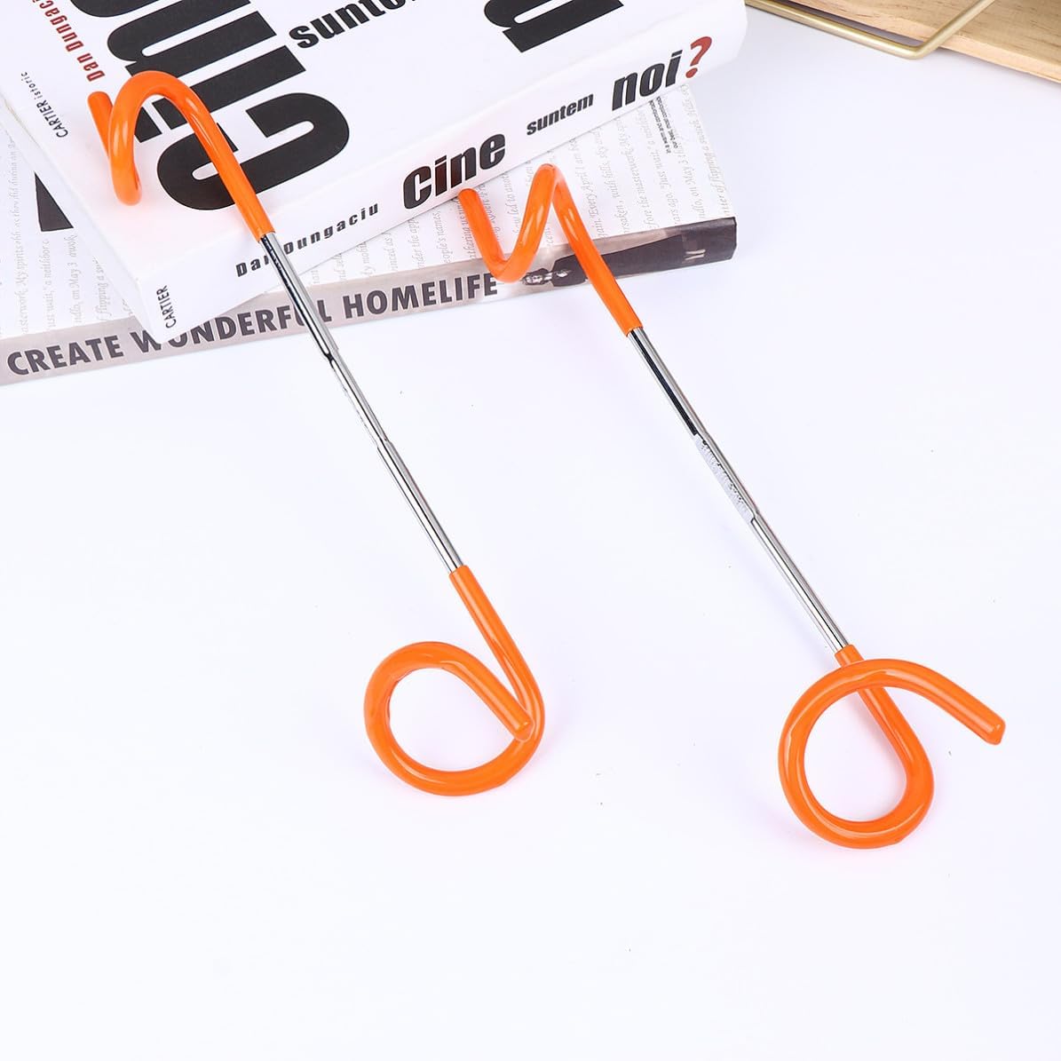 ULTECHNOVO 2pcs Stainless Steel S Shape Tent Light Hooks for Camping, Portable and Strong Stability Outdoor Lamp Hooks, for Tent and Attaching on Tree Branch Random Color