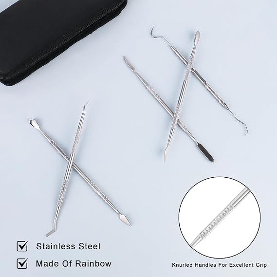 12PCS Wax Carvers Tools, Double-Ended Stainless Steel Wax Clay Sculpting Carving DIY Tools Kit, Wax Carving Tools, Sculpting Tools, Spatula Chisel Carver Set and Carrying Case for Sculpting