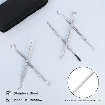 12PCS Wax Carvers Tools, Double-Ended Stainless Steel Wax Clay Sculpting Carving DIY Tools Kit, Wax Carving Tools, Sculpting Tools, Spatula Chisel Carver Set and Carrying Case for Sculpting