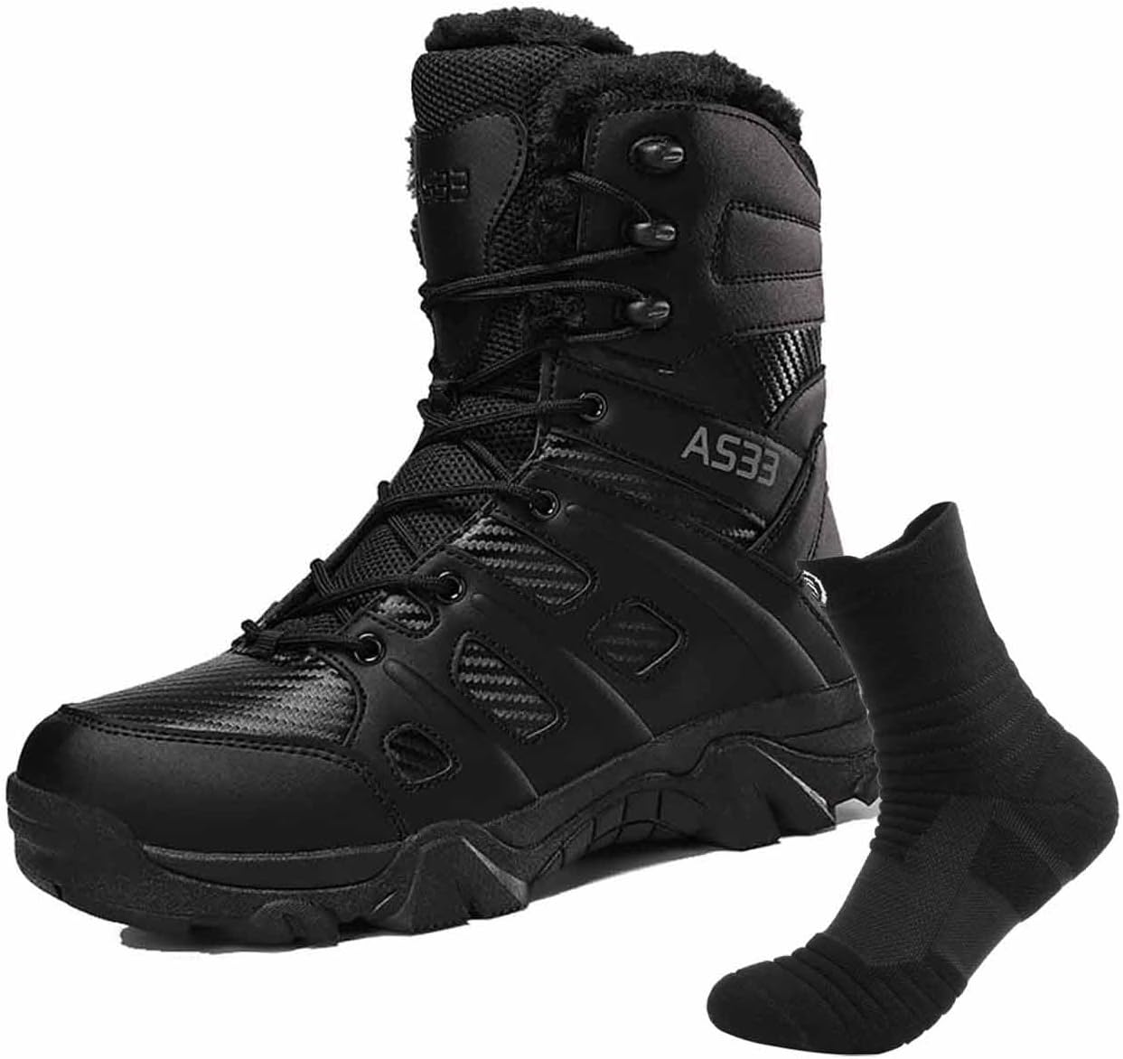 CLSQLXYJZC Military Combat Desert Boots, Men’s Tactical Boots Hunting Boots with Sports Socks Comfortable Work Boots Waterproof Security Boots Motorcycle Combat Boots