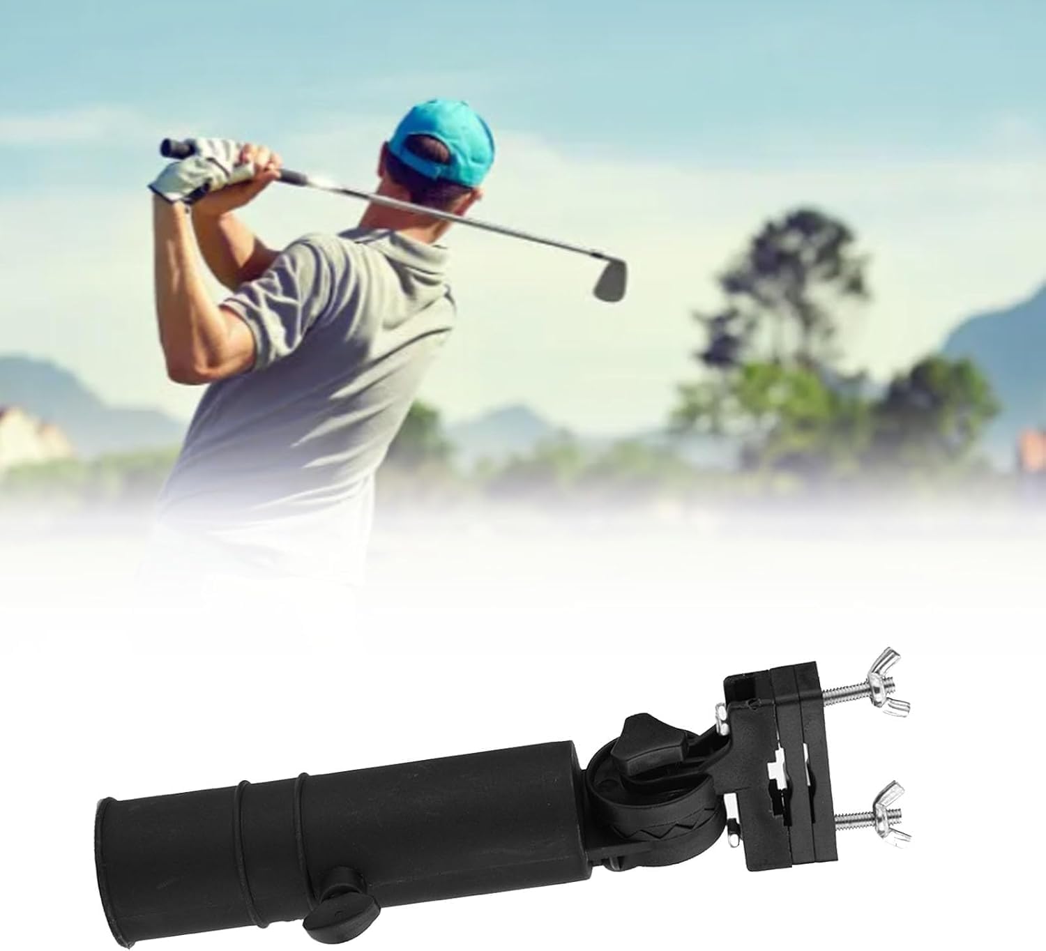 Universal Adjustable Umbrella Holder Mount for Golf Push Cart, Wheelchair, Stroller, Beach Chair, Bike & Fishing - Image 8