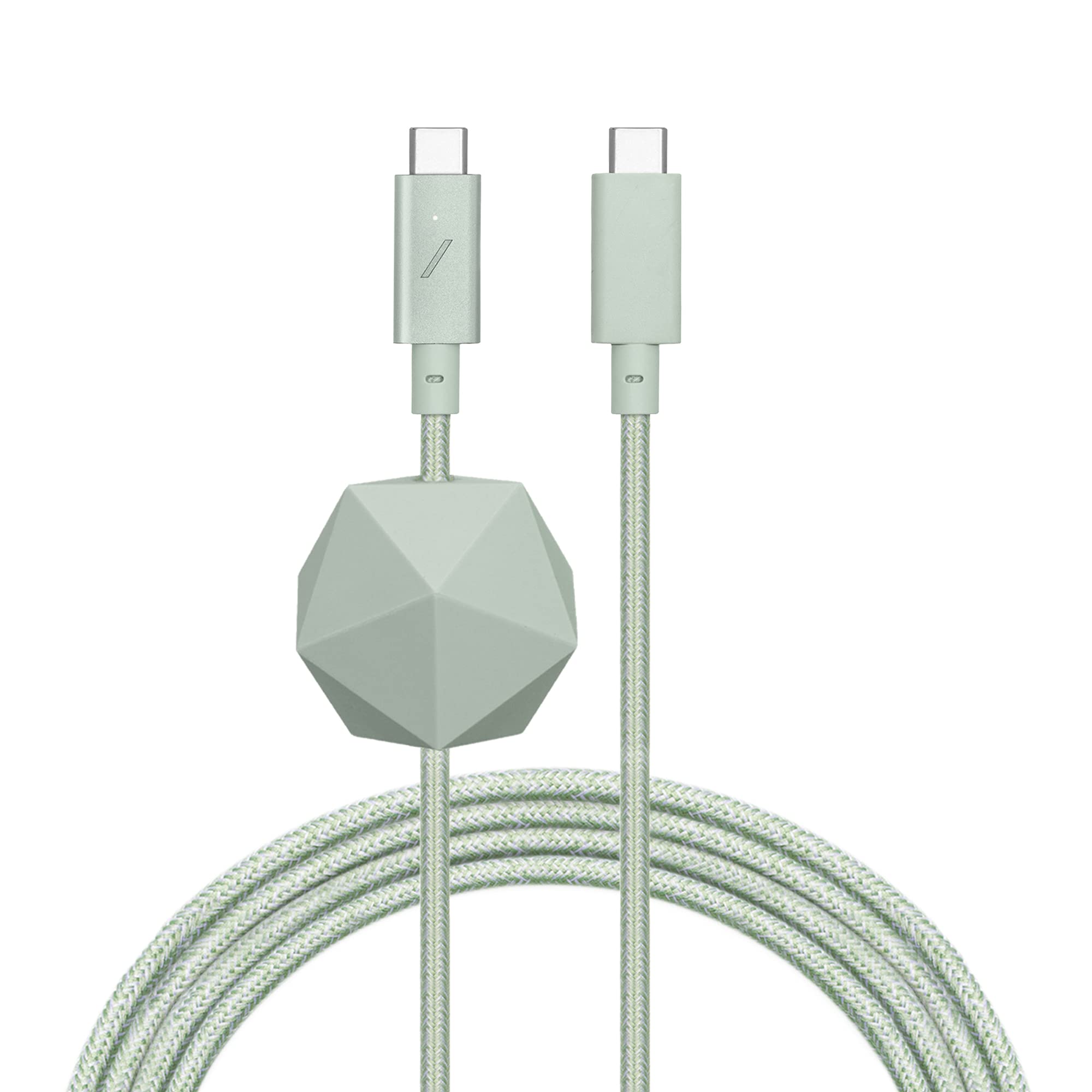 Native UnionType-C Desk Cable – USB-C to USB-C 8ft Ultra-Strong Non-Slip Charging Cable with Anchor Weight Compatible with iPhone Air, 17, MacBooks, Surface Go 4, iPad Pro & Air (Sage)