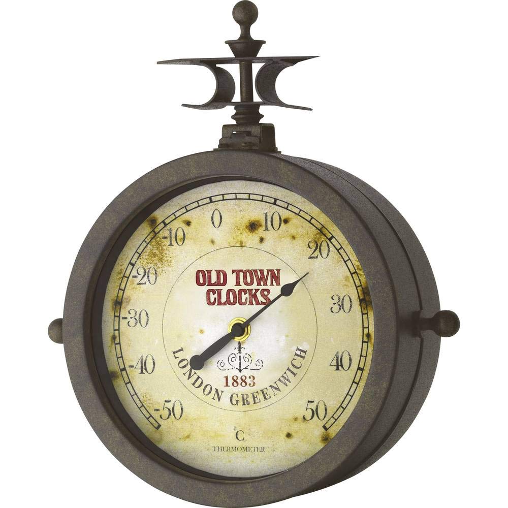 TFA 60.3011 Nostalgie Orologio da parete con termometro [Importato da Germania], metallo