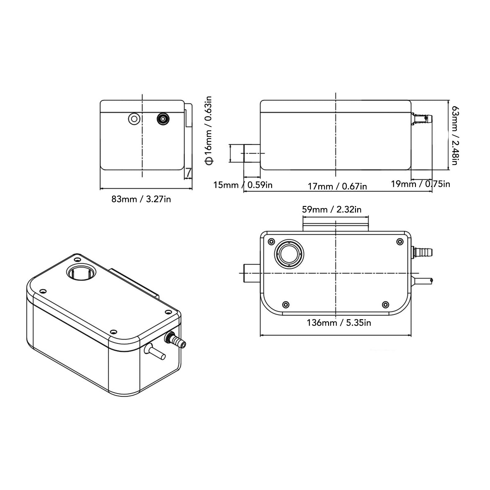 Bomba de Drenaje de Condensación Automática Ultra Silenciosa 50L/H para Aires Acondicionados y Unidades Fan Coil 220VAC Diseño Compacto