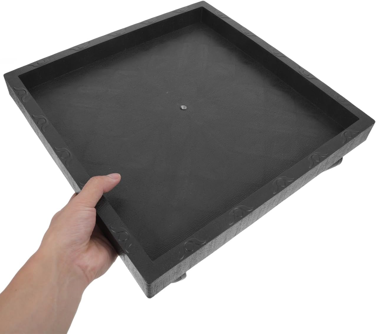 DOITOOL 14.2 Inch Square Plant Saucer with Wheels, Heavy Duty Plastic Rolling Plant Stand Flower Pot Tray for Indoor and Outdoor Use Mobile Planter Holder for Garden Patio Balcony Deck (Grey)