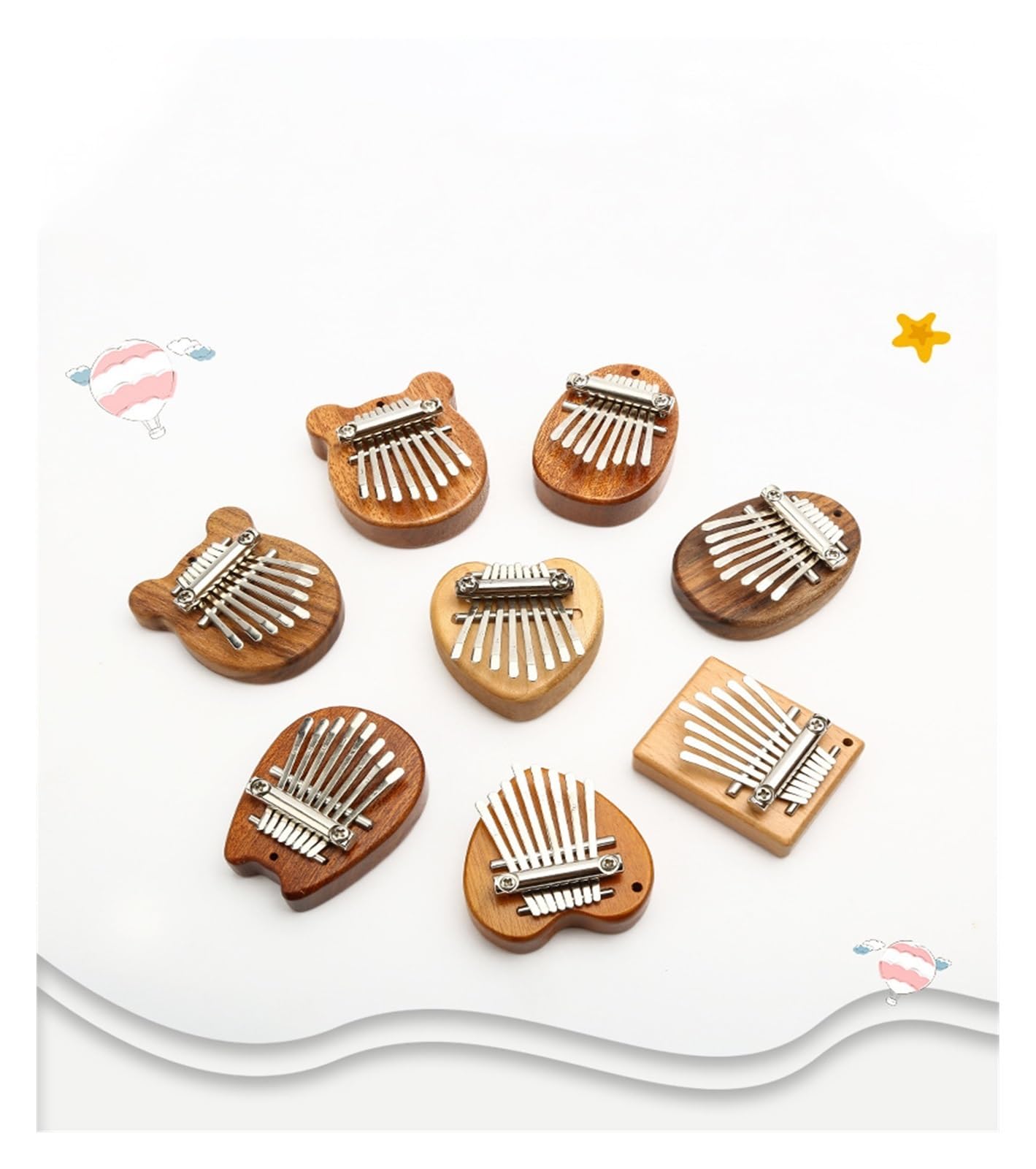 Anfänger Kalimba Professionelles chromatisches Daumenklavier Achtton-Fingerklavier Mini-Kalimba Kalimba Massivholz 8-Ton-Mini-Daumenklavier (Color : 4)