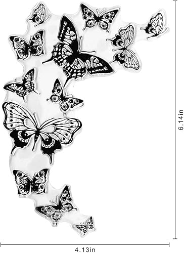 Miniatura 2 de Sellos transparentes de mariposa para manualidades, fondo de mariposas para hacer tarjetas, álbum de recortes, álbum de fotos, decorativo, tarjetas