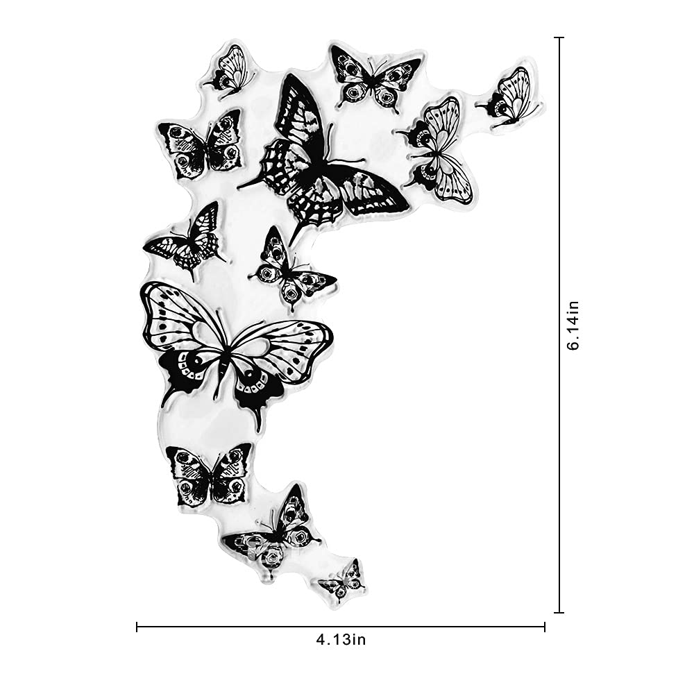 Sellos transparentes de mariposa para manualidades, fondo de mariposas para hacer tarjetas, álbumes de recortes, álbumes de fotos, decoración de tarjetas de papel, regalo