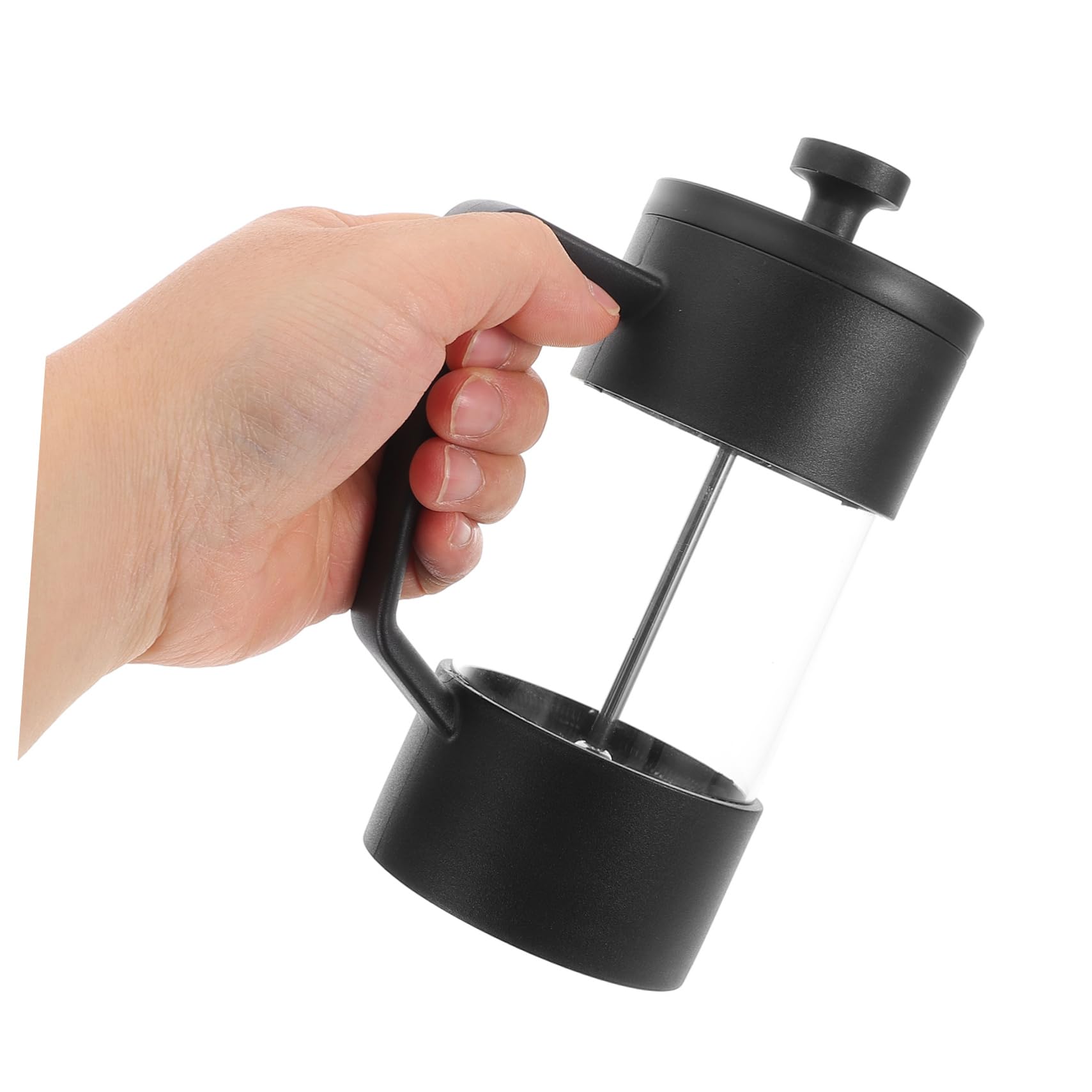 OSALADI High-heat Borosilicate Glass Final Press Coffee Maker Espresso Press for Camping and Travel Versatile Brewing Tool for Cold Brew and Hot Coffee Elegant Black Design