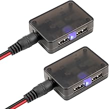 DROK USB Buck Converter 2pcs - Dual USB Port 10-32V to 3-12V DC Voltage Regulator Adjustable, 12V to 5V Step Down Converter Fast Charger Board Power Supply