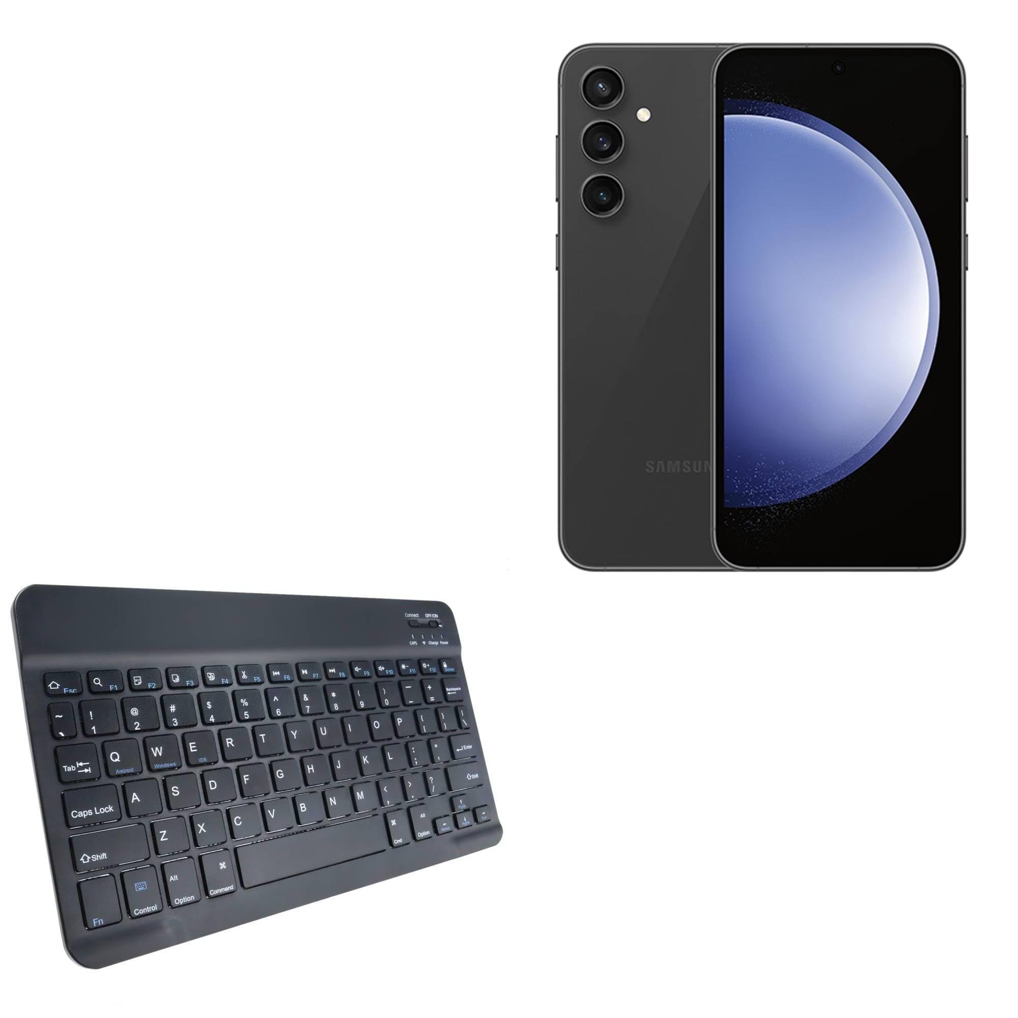 BoxWave Keyboard Compatible with Samsung Galaxy S23 FE - SlimKeys Bluetooth Keyboard, Portable Thin with Chiclet-Style Keys - Jet Black