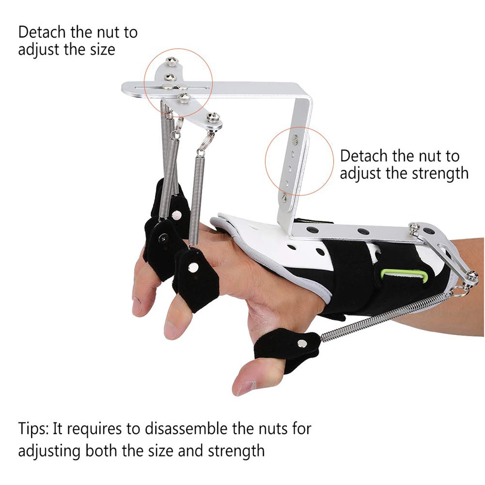 CUSMA Ortesis Ajustables para Muñeca Y Dedo, Dispositivo De Entrenamiento para Rehabilitación De Manos, para Ejercicios De Tendones De Pacientes con Hemiplejia por Accidente Cerebrovascular