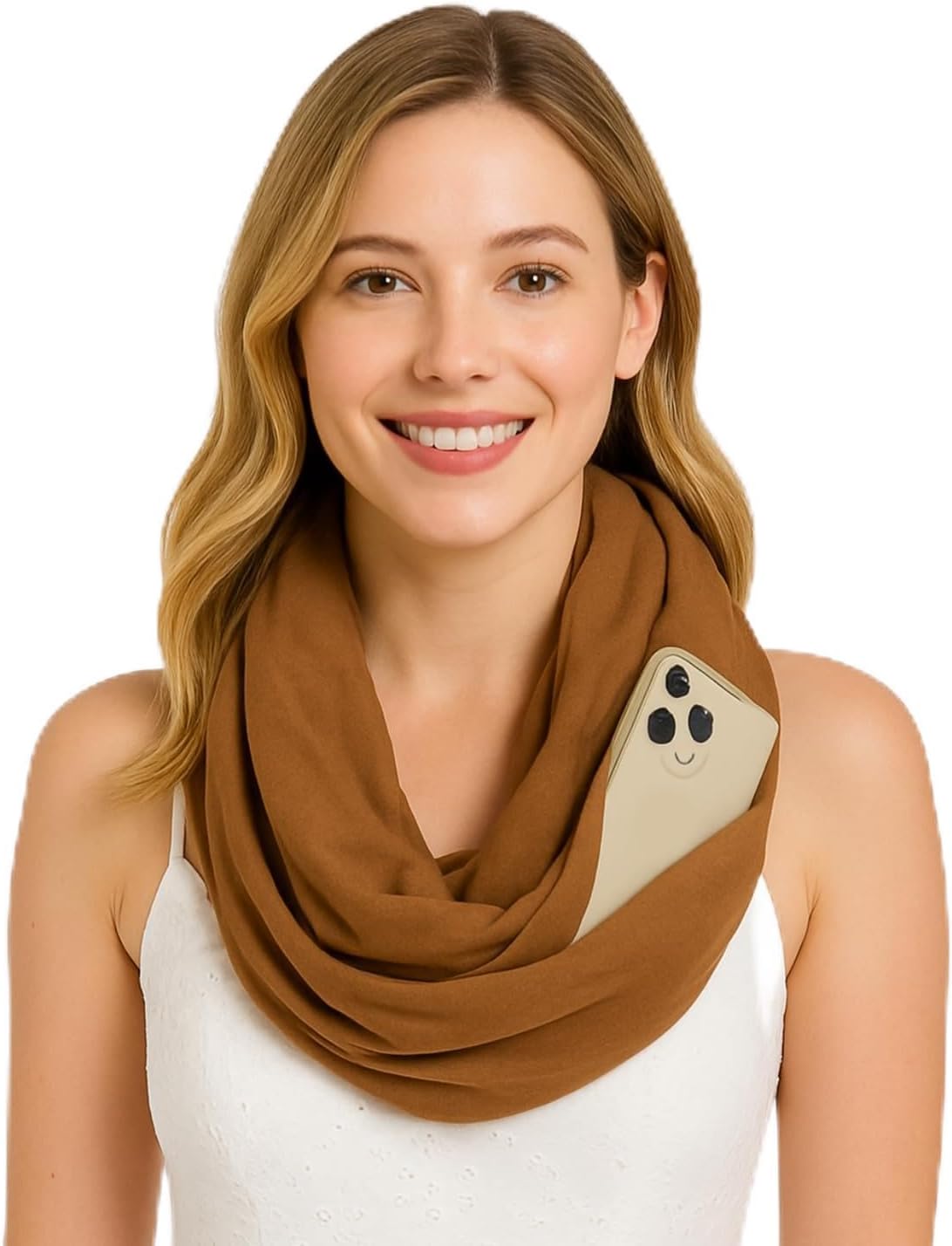 Pop Fashion Solid Color Hidden Zipper Pocket Scarf - Fashion Scarf for Women - All Seasons