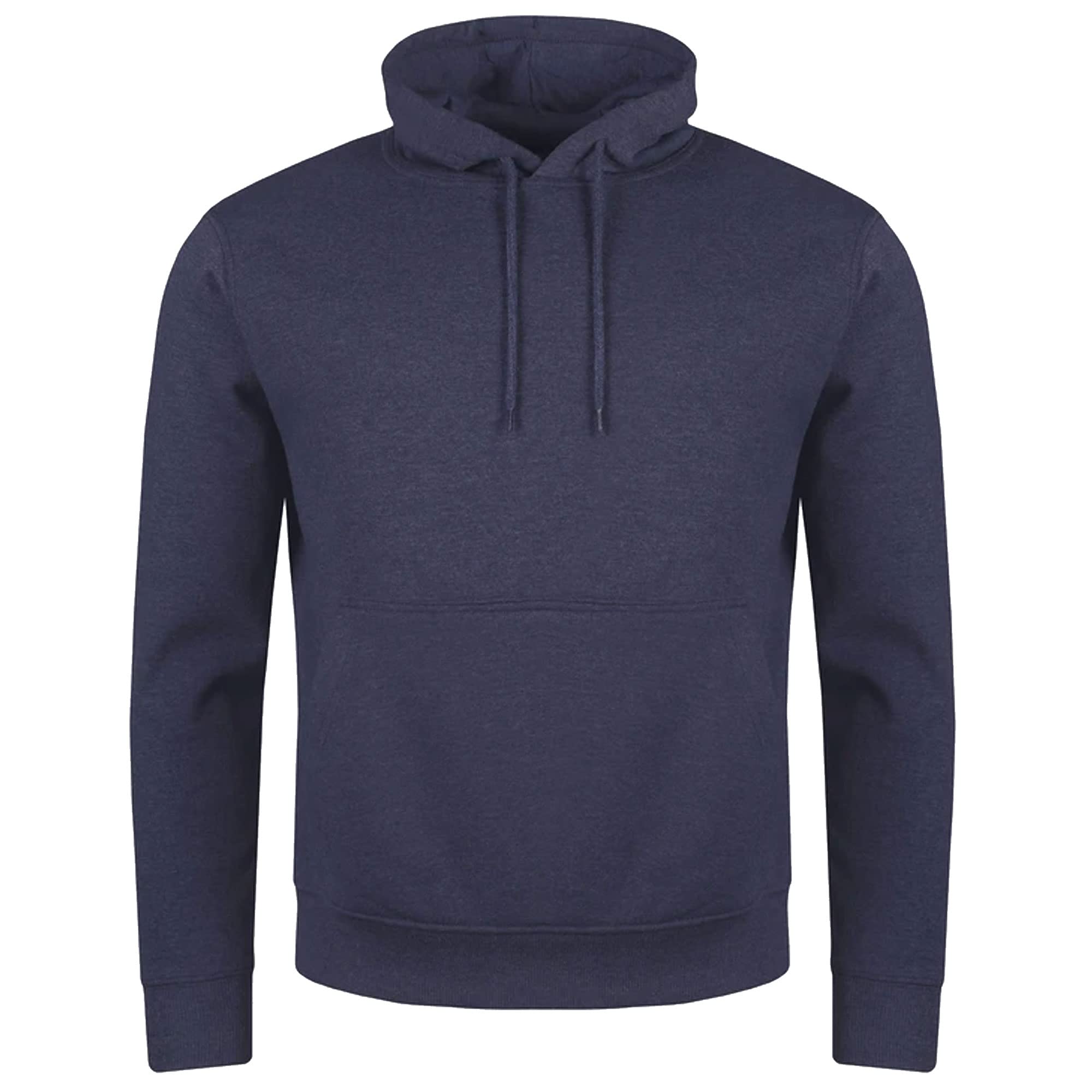 BAKARUDA Mens Pullover Long Sleeved Hoodies Cotton Rich Navy M