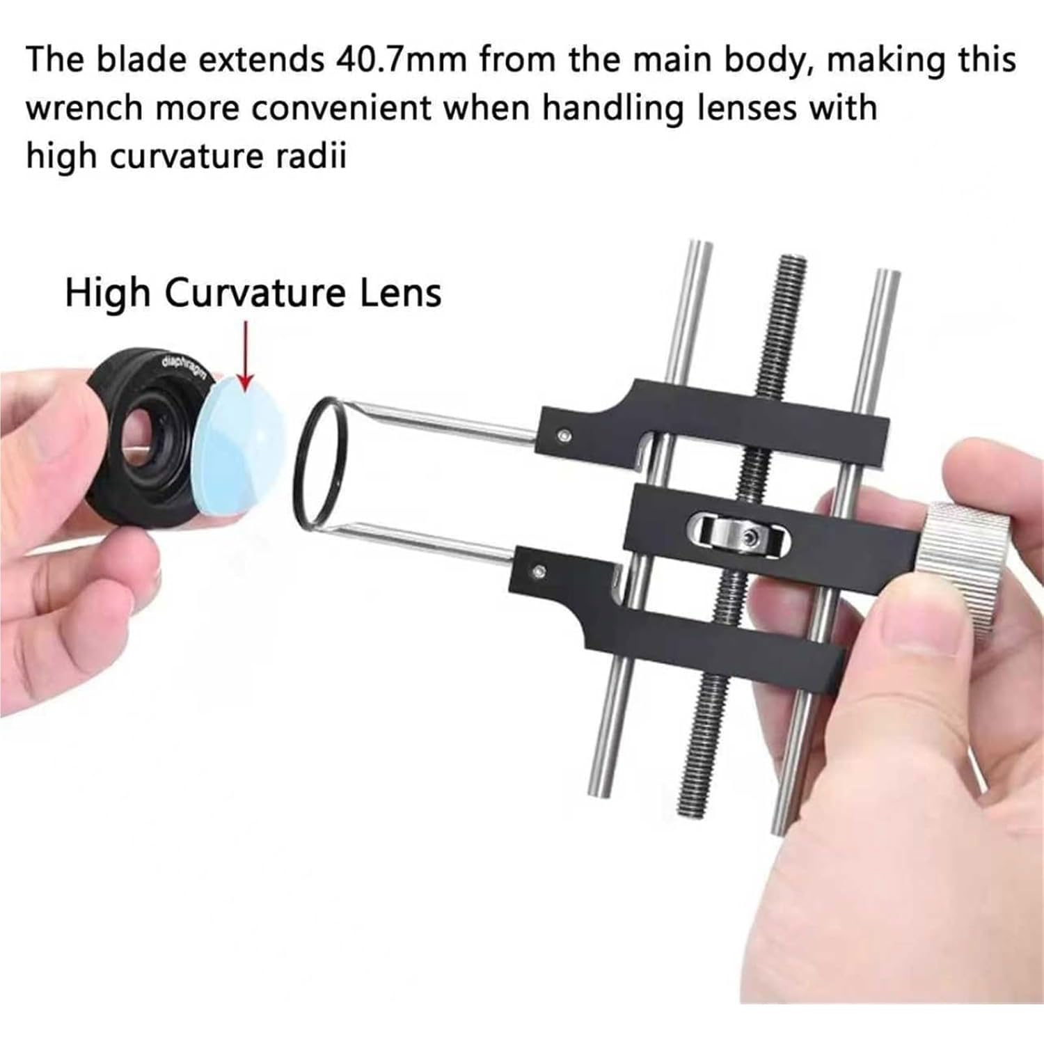 Llave universal de anillo de presión óptico, herramienta de anillos de presión de doble extremo de acero inoxidable, llave de anillo a presión ajustable, diámetro de sujeción de 3,0 a 76,2 mm