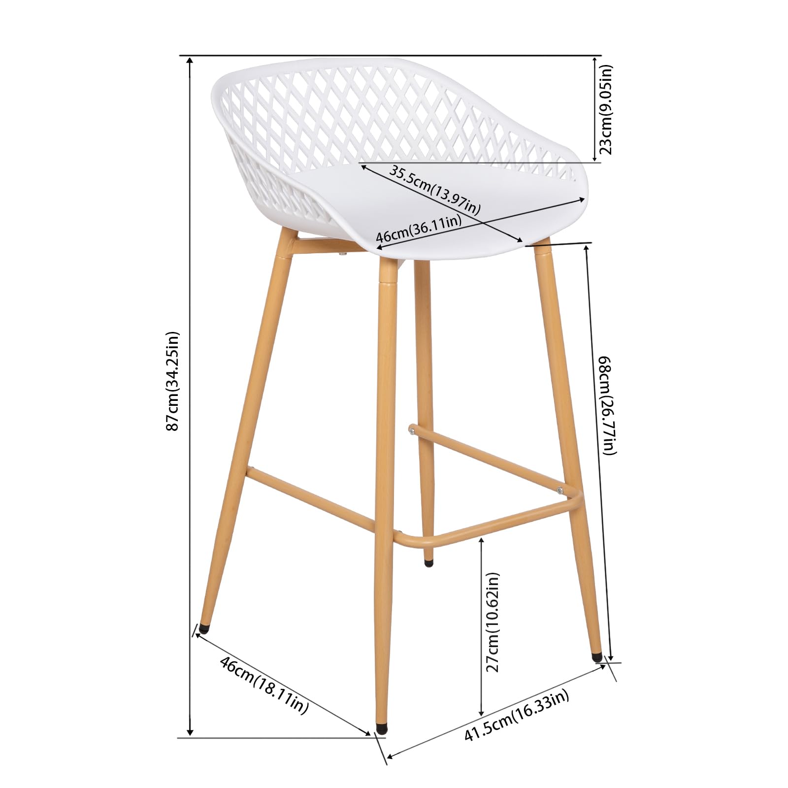 Tavolo da cucina con sedie, rovere scuro + 4 sgabelli alti bianchi | Set sala da pranzo (tavolo con 4 sedie), tavolo bar con vano contenitore per cucine, sale da pranzo e bar