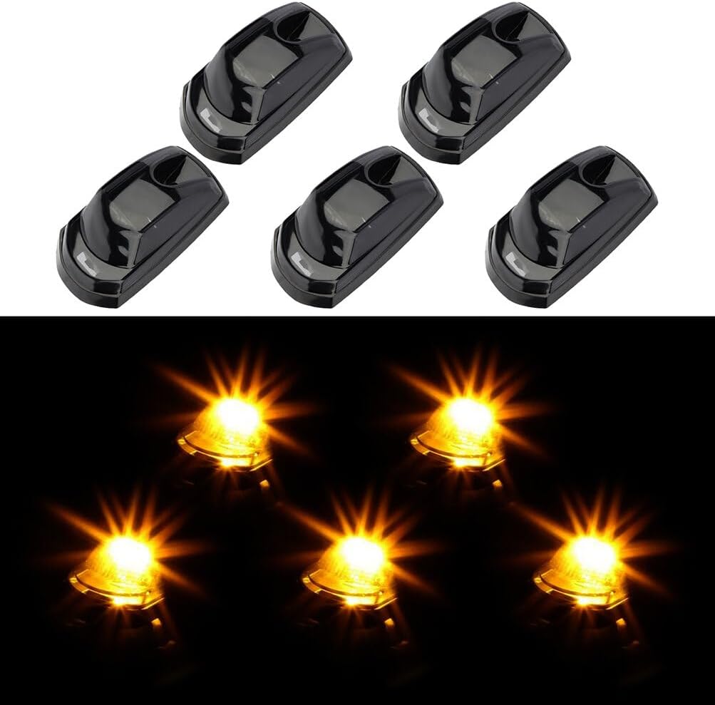 cciyu 5x Smoke Len AmberLight 1083-SA Cab Marker Roof Running Light For Ford For F-250 Super Duty 2017-2019 For Ford For F-350 Super Duty2017-2019 For Ford For F-450 Super Duty 2017-2018 For Ford
