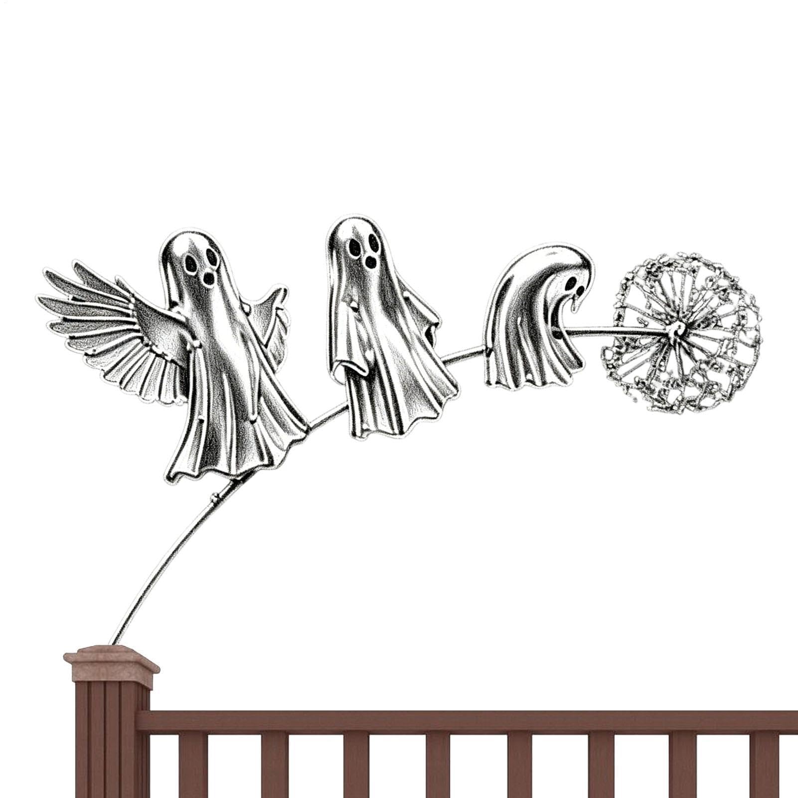 Adornos estables de Halloween: estacas metálicas de fantasma que no se caen con el viento