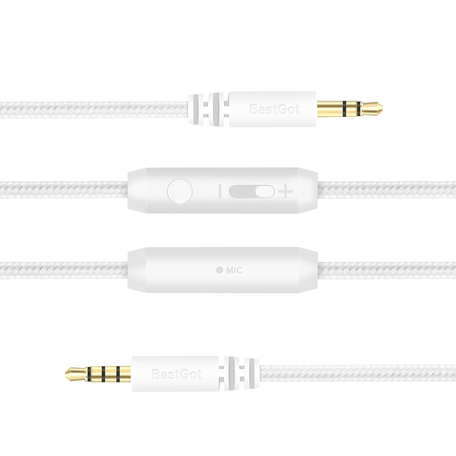 BestGot Audio Cable with Microphone Volume Control Aux Cord 3.5mm (4