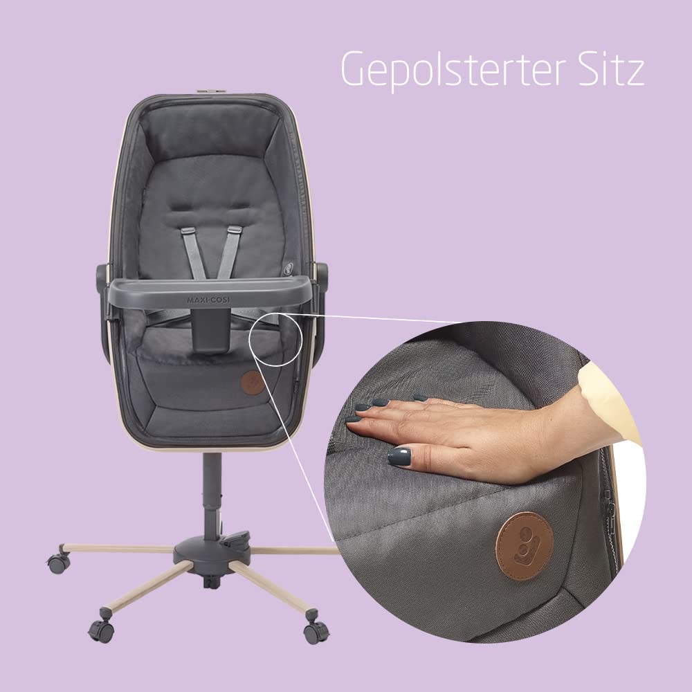 Maxi-Cosi Alba Essensset, Essensset für Alba All-in-One Stubenwagen, 100% recycelte Stoffe, 6 Monate - 3 Jahre alt (15kg), Beyond Graphite
