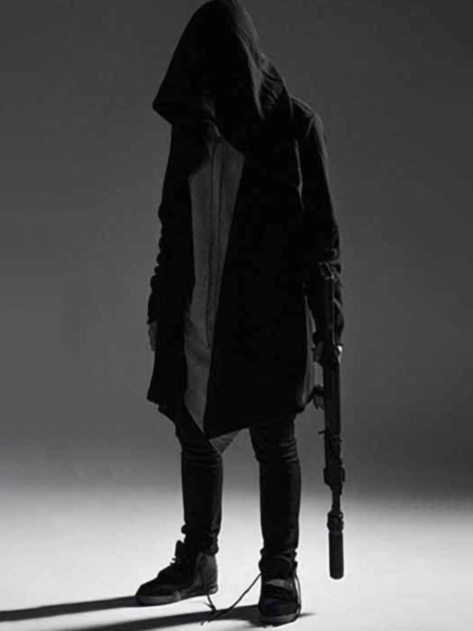 Yony Men's Black Hip Hop Hoodie Gothic Streetwear Cardigan Sweatshirt-,L(Weight 57-65Kg)