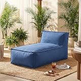 Christopher Knight Home Natty Bean Bag Chair, Fabric Bean Bag Chairs for Adults and Kids, Comfy Reading Chair, Lounge Sofa with Armrest, Indoor/Outdoor Spaces Memory Foam Bean Bag Chair, Navy Blue