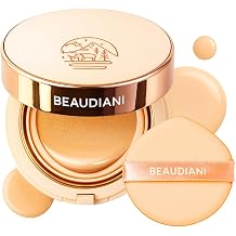 BEAUDIANI Natural Coverage &ndash; Mesh Tight Up Cushion &ndash; Korean Cushion Foundation, Semi-Matte Radiance, Long-lasting, Travel-Friendly Design (02 Light/Medium Beige)