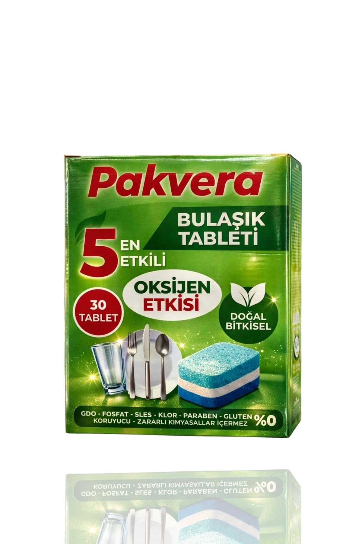 GİMDES Helal Sertifikalı Doğal Bitkisel Bulaşık Makinesi Tableti Oksijen Etkili 30'lu