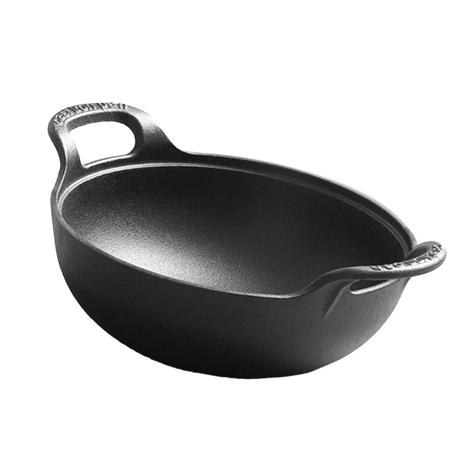 LICAEVEY Wok Antiadherente de Hierro Fundido, Construcción Espesada para una Distribución Uniforme del Calor para Cocinar en Casa, 11,8x11,8x3,7 Pulgadas (30 cm/11,8 pulgadas)