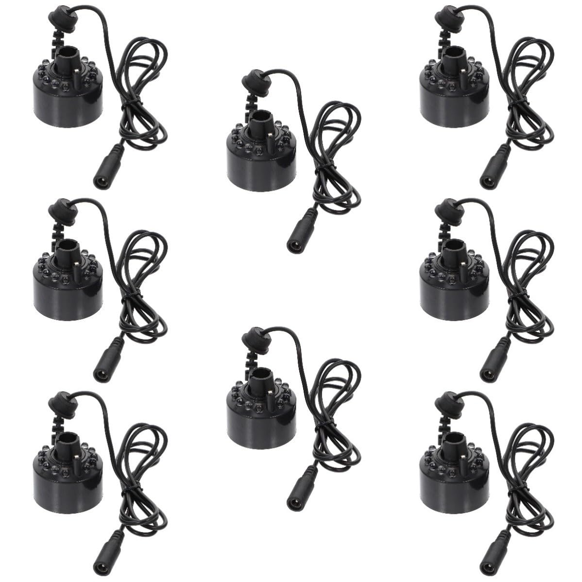 SOLUSTRE 8 Stück LED Licht Nebelmaschine für Aquarium und Indoor Wasserteich Geräuscharm Abs Material 250-450ml/h Nebelerzeugung für Fischbecken Dekoration