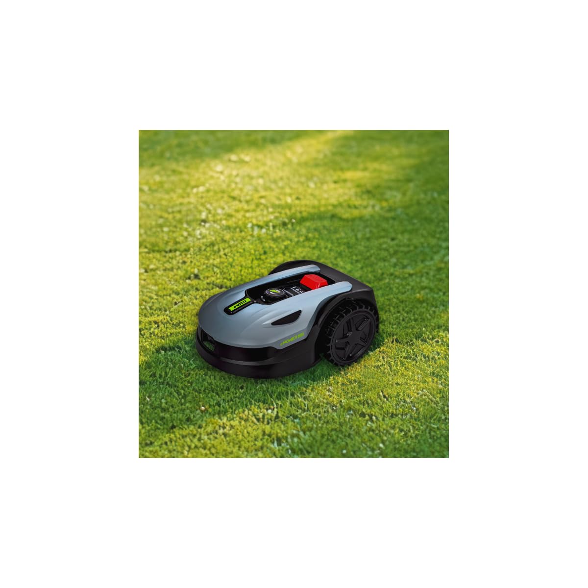VITO EMOWER500 - Robot cortacésped conectado para jardín, 500 m² Max 20 V 2,5 Ah – Motor sin escobillas, silenciador 55 dB, autonomía de 90 minutos, corte aleatorio y programación/control vía App
