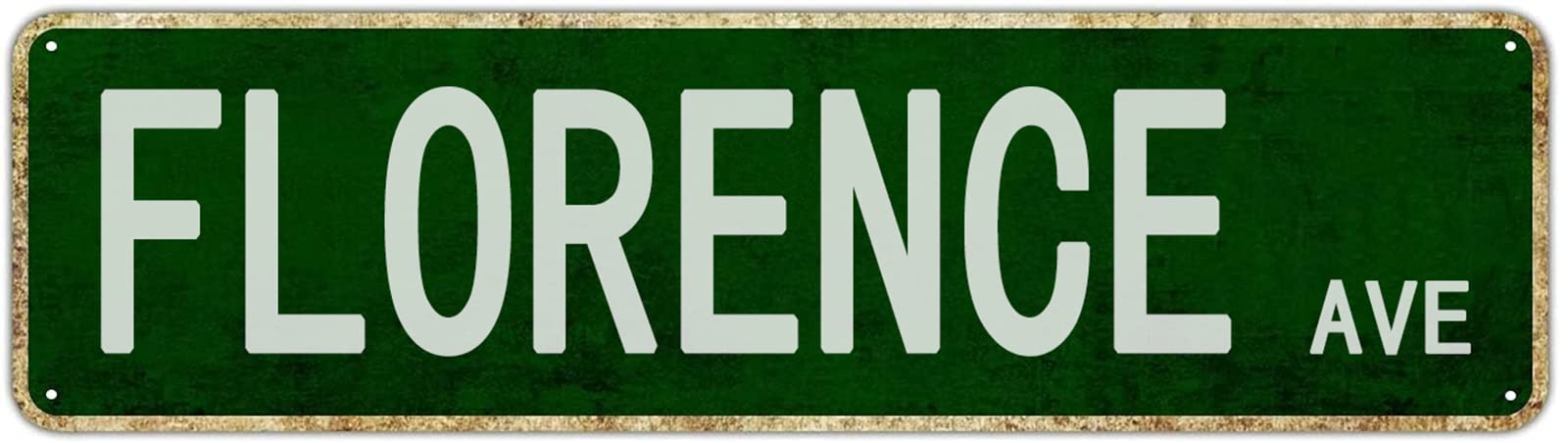Florence Avenue Retro Tin Signs Aluminum Metal Sign Gift for Home Kitchen Restaurants Garden Wall Barn Door Hanging Decor 4x16 Inch