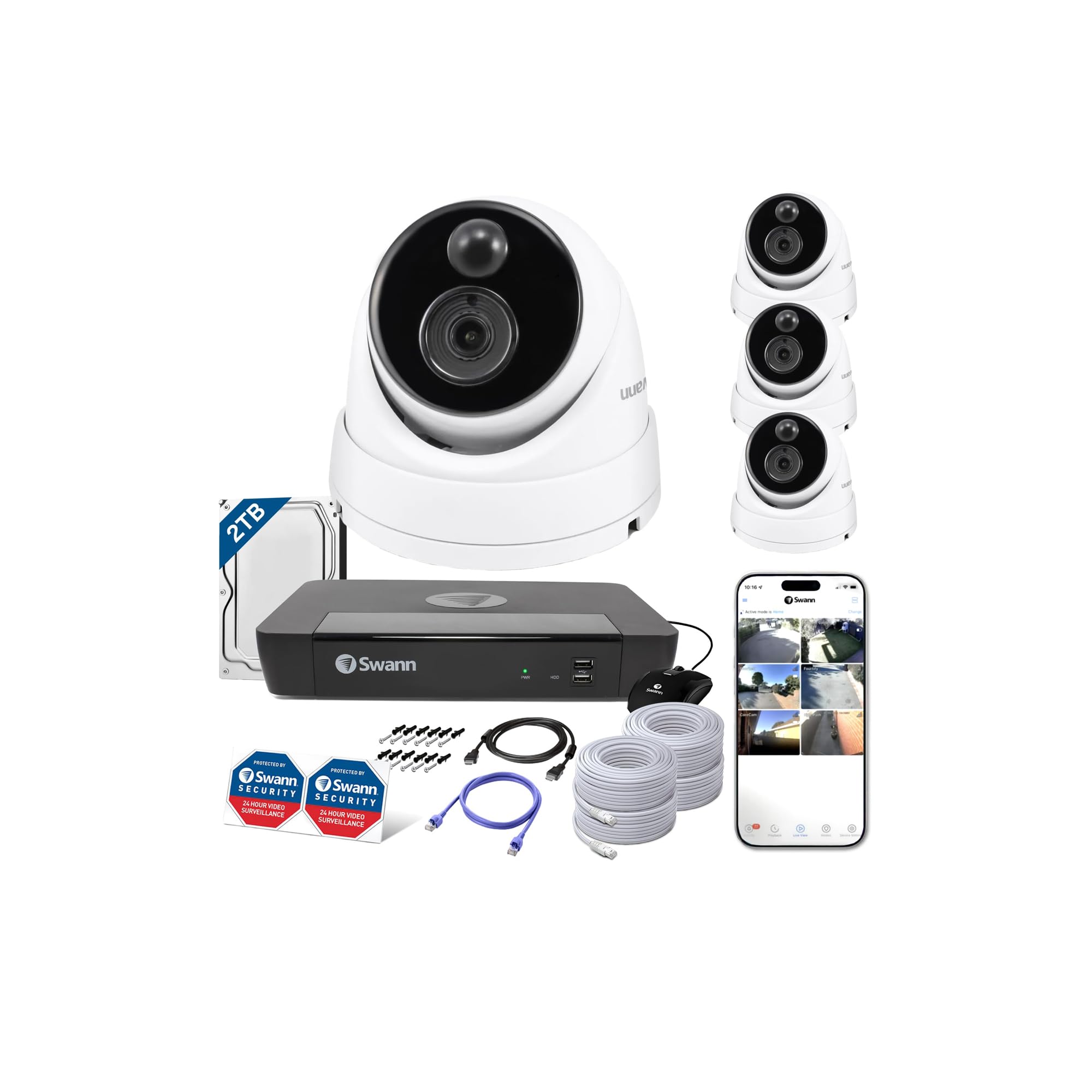 Amazon.co.jp: Swann セキュリティカメラ 8CH 4K(800万画素) NVR