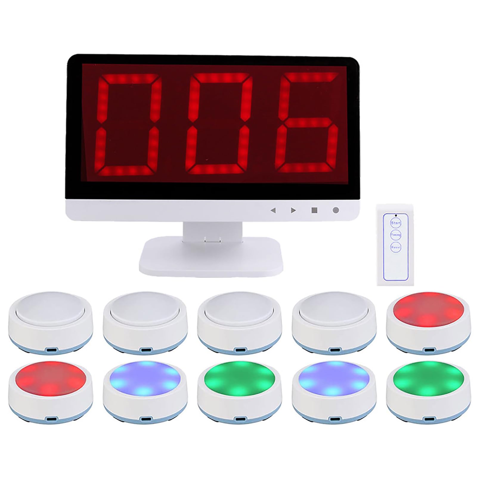Quiz Game Buzzer, Party Contest Props, 3 Answer Modes, 4 Color States, Suitable for Classroom Contest Game Shows Family Party Games