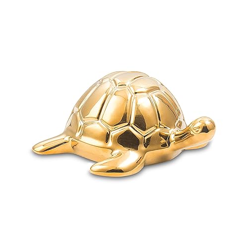 Golden Turtle Statue, Ceramic Turtle Ornament for Home Decor -