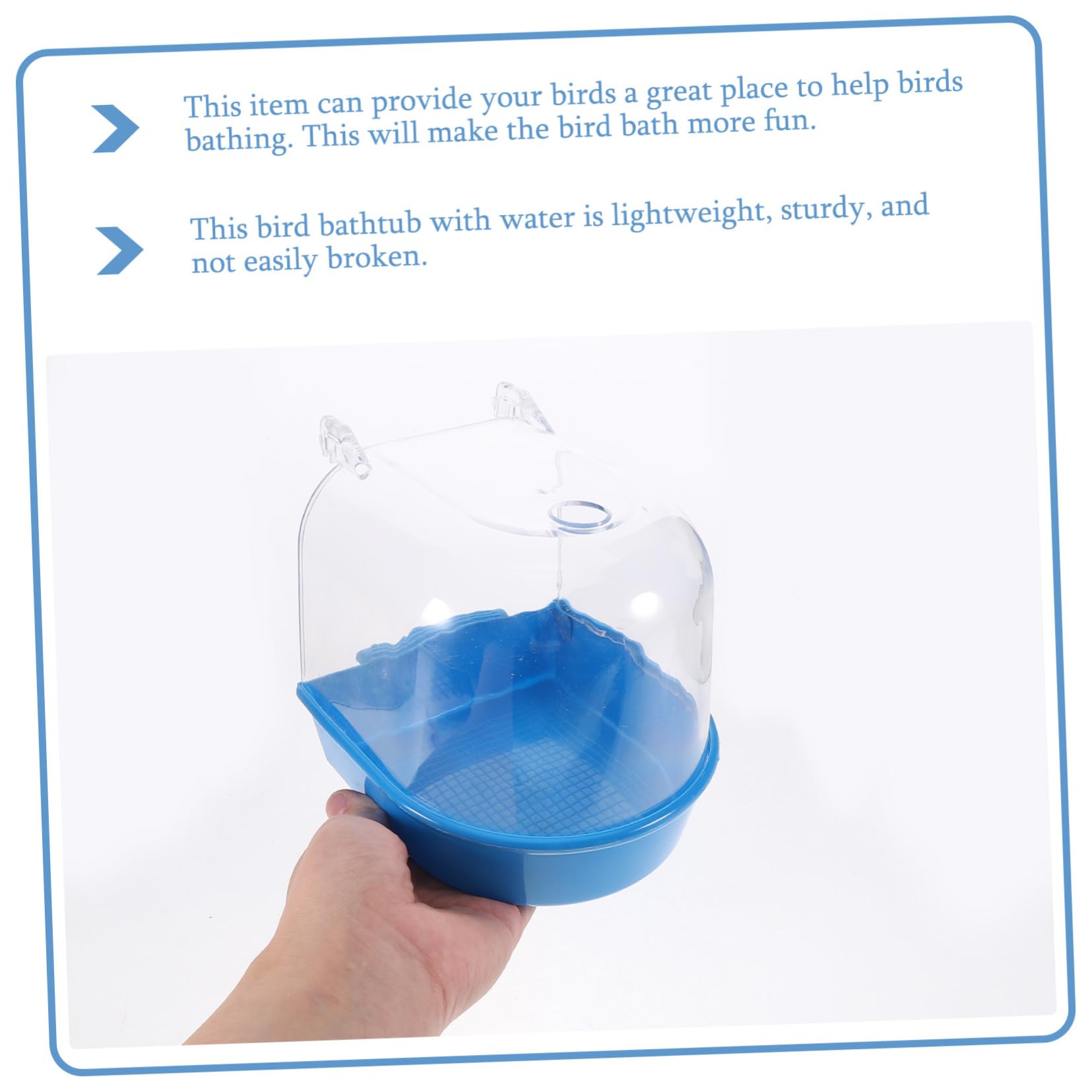 HANABASS 3stücke Bird Bathing Tub Mit Wasserzufuhr Und Duschbox Für Papageien Kleine Vogelbadewanne Blau Für Von Vögeln Trichter Für Einfachen Wasserwechsel