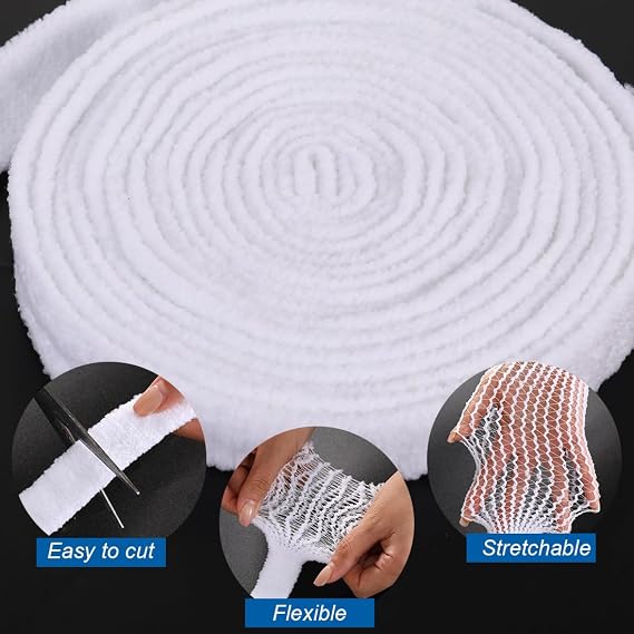 Tubular Elastic Dressing Retainer Net Stretch Wound Dressing Bandage Breathable Tubular Gauze Support Bandages Fix Band Dressing Wrap Netting Retainer, 7M Long