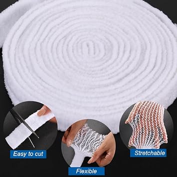 Tubular Elastic Dressing Retainer Net Stretch Wound Dressing Bandage Breathable Tubular Gauze Support Bandages Fix Band Dressing Wrap Netting Retainer, 7M Long