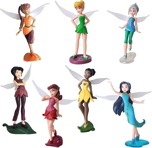 Tinkerbell - Decoraciones de fiesta, mini figuras de hadas para jardín de hadas, accesorios de jardín de campana, decoración de tartas, figuras en