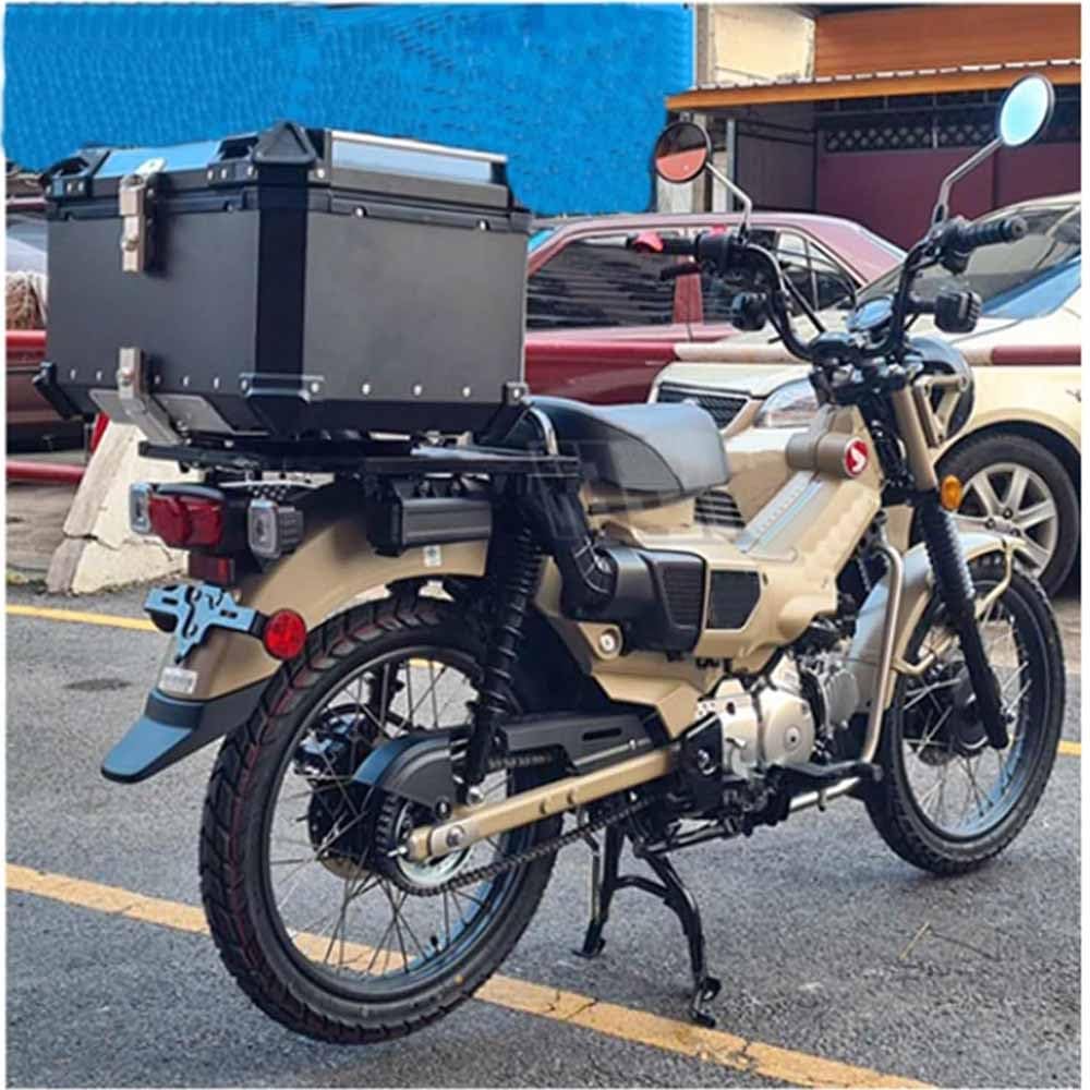 Top Case Moto avec Verrouillage De Sécurité Coffre De Moto Étanche Topcase Valise pour Moto en Aluminium, pour Scooter, Moto, Mobylette, Quad(Noir,100L)