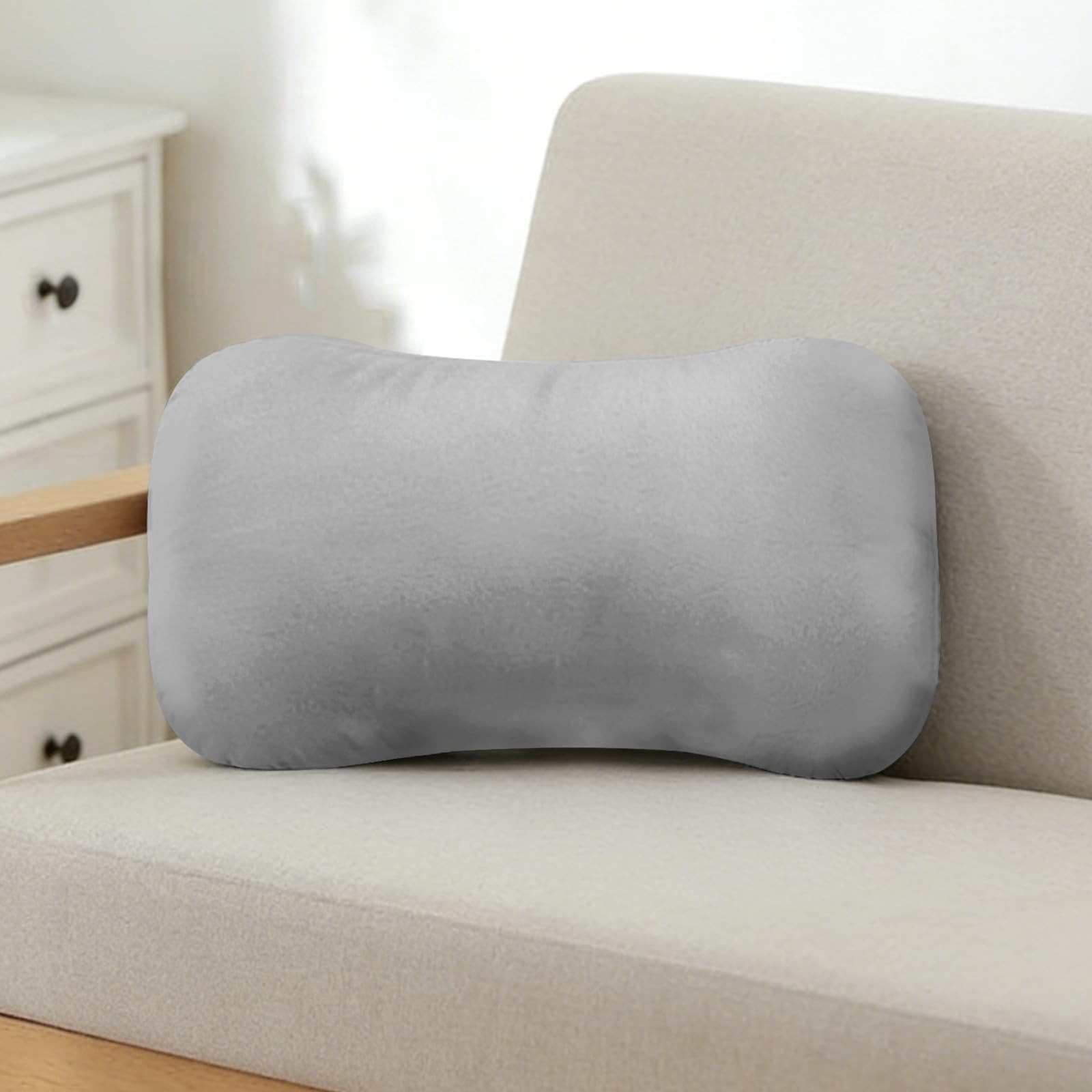 CozySleep Lumbar Pillow, Chewy Cushion, Excellent Texture, Comfortable, Fluffy, Back Pain Cushion, Multi-functional, Supports Lumbar Support, Backrest, Above Knees, Body Pillow, Nap Pillow, Foot Pillow, Washable, Home, Car, Office, Chair, Gray 骨型 gray