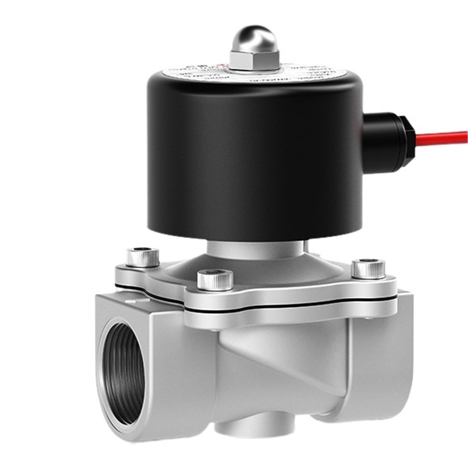 Vanne de commande 2W en inox durable pour fluides et gaz CC 24V