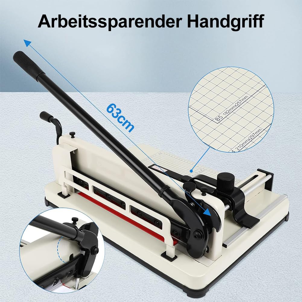 Taglierina impilabile professionale A3, taglia carta guillotina, 400 fogli, taglierina impilabile Heavy Duty con doppia protezione di sicurezza per tagliare carta, pelle, PVC, tessuto non tessuto