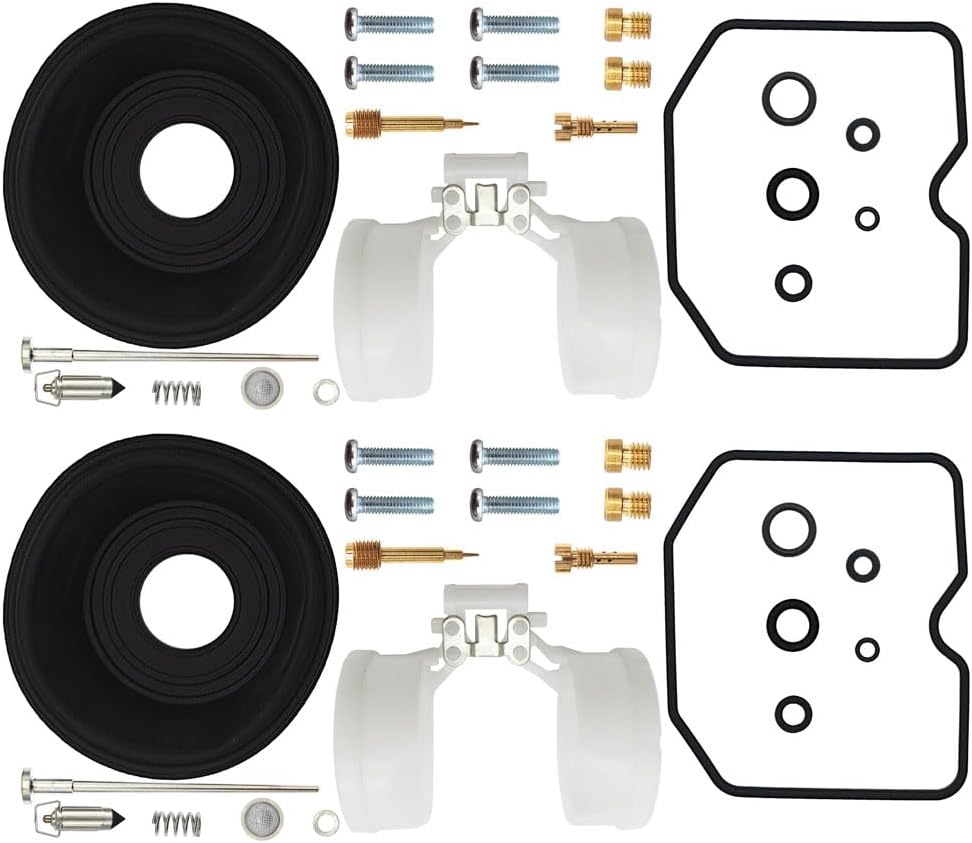2-Pack Carburetor Carb Rebuild Repair Kits with Diaphragm Plunger Replacement for Kawasaki Vulcan 500 EN500C LTD 1996-2009