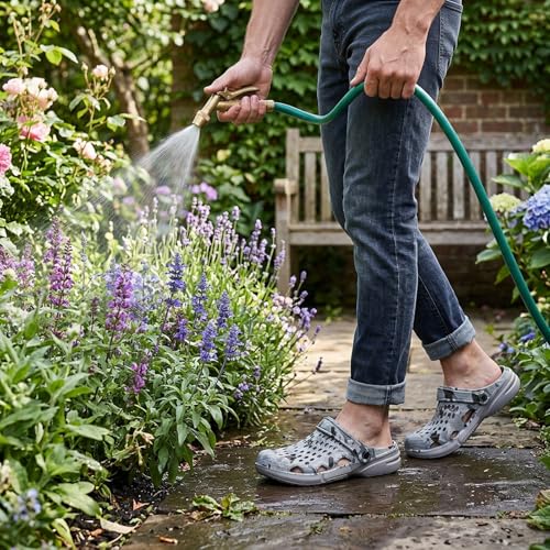 Image of CERYTHRINA Mens Garden Clogs Lightweight Breathable Slip on Sandals Fashions Pool Beach Shoes Non Slip Home Clogs Slippers