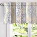 DriftAway Adrianne Damask/Floral Pattern Window Curtain Valance (52"x18", Yellow/Gray)